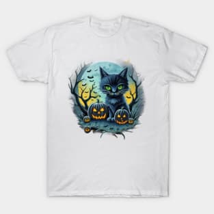 Halloween Black Cat T-Shirt